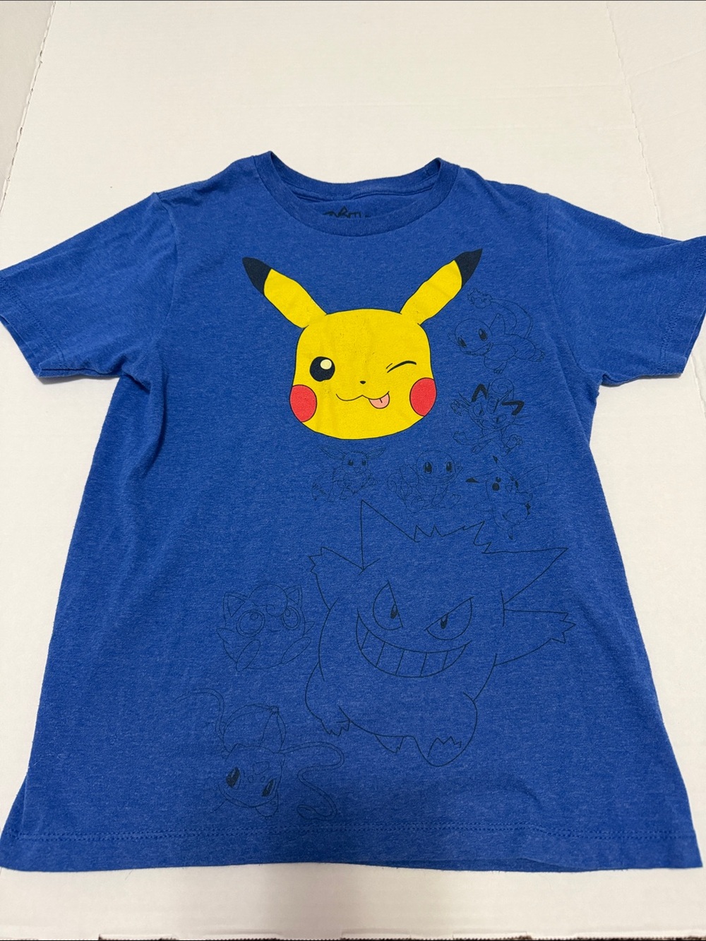 Pokemon Blue Tee with Yellow Pikachu Graphic